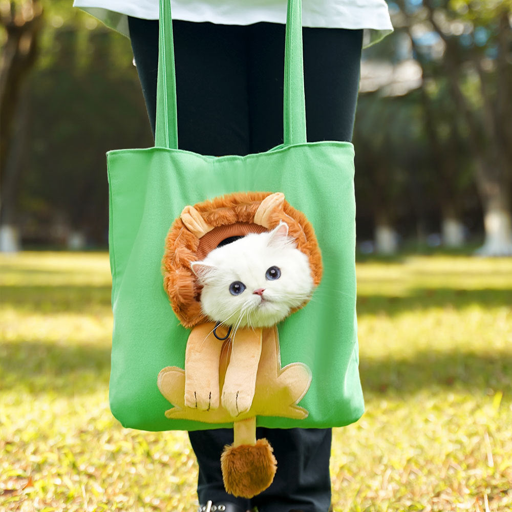 Cute Character Pet Carrier Tote Bag & Canvas Shoulder Bag for Cats & Small Dogs