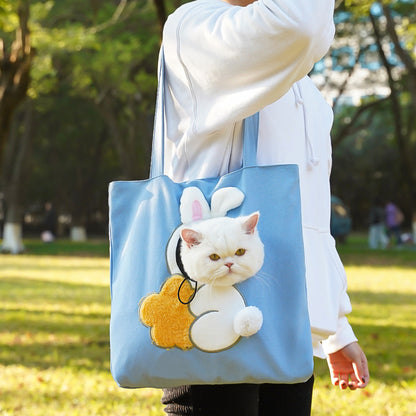 Cute Character Pet Carrier Tote Bag & Canvas Shoulder Bag for Cats & Small Dogs