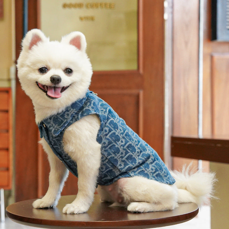 Denim-Style Vest for Dogs & Cats
