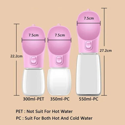 Portable Dog Water Bottle with Built In Bowl