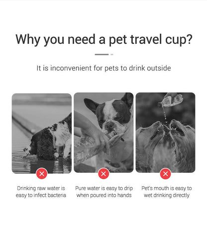 Portable Dog Water Bottle with Built In Bowl