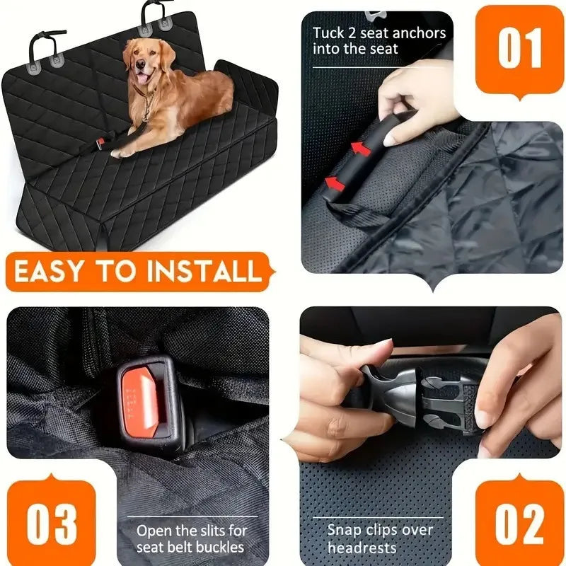 Waterproof Dog Car Seat Cover for Back Seat Protection
