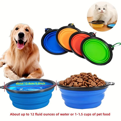 Collapsible Silicone Pet Travel Food Bowls