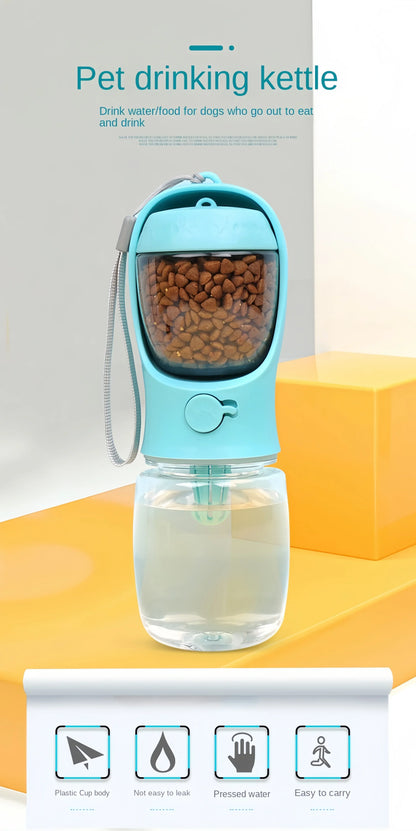 Pet Water Bottle with Food Storage Container