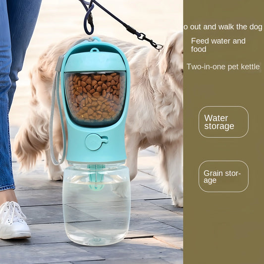 Portable Dog Cat Water Bottle with Storage Food and Water Container for Puppy Pets