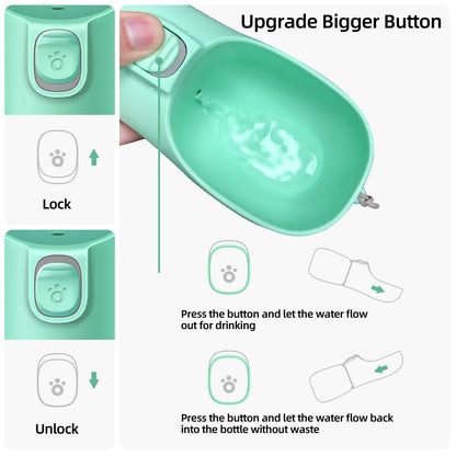Portable Dog Water Bottle with Built In Bowl