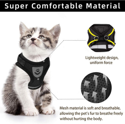 Lightweight breathable mesh cat harness for comfortable daily walks