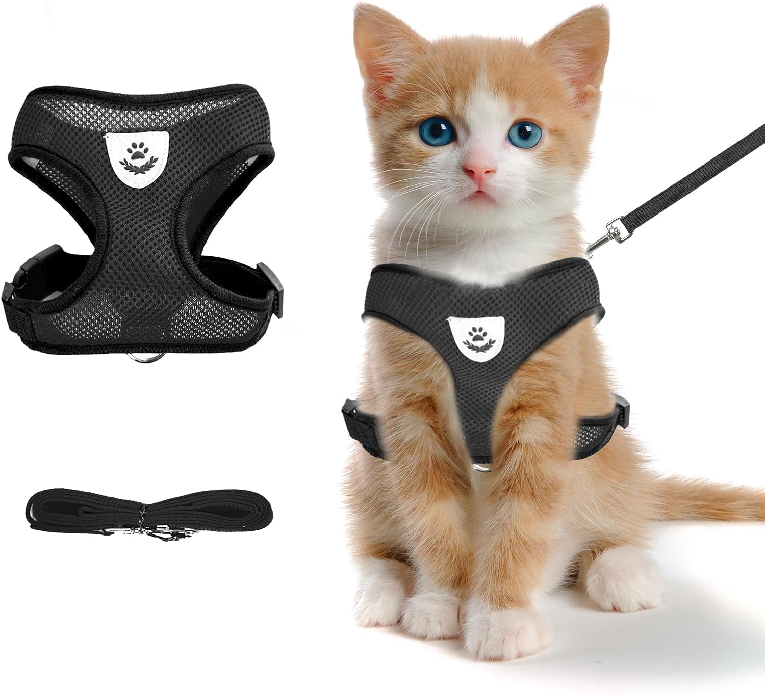 Escape Proof Cat Harness and Leash Set Breathable Adjustable Vest