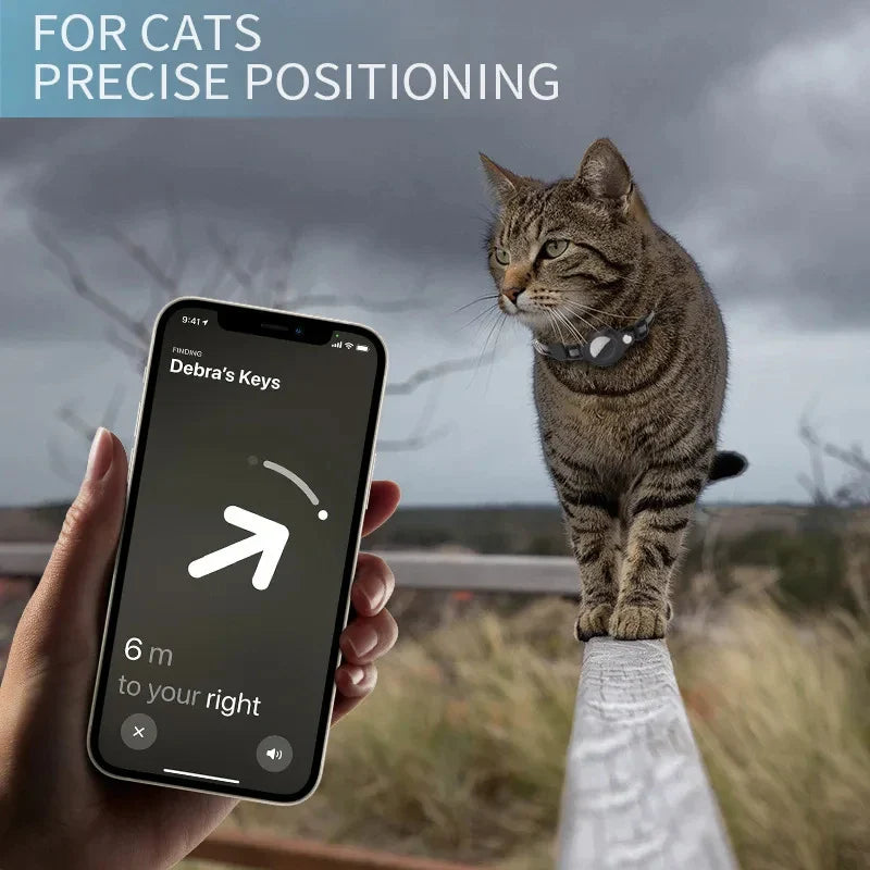 Cat tracking collar with AirTag holder for accurate location tracking