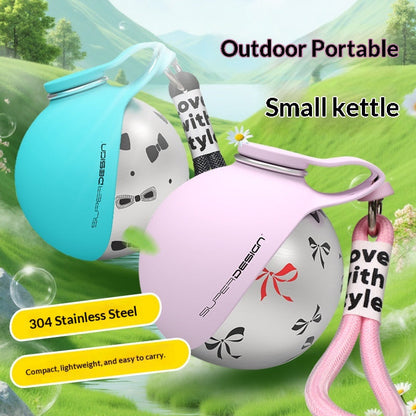 Portable Stainless Steel Dog Water Bottle with Bowl