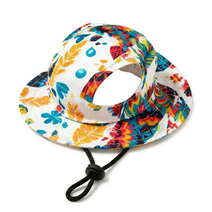 Cute Pet Sun Hat & Adjustable Outdoor Bucket Hat for Dogs & Cats