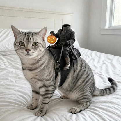 Headless Horseman Cat Costume & Funny 3D Halloween Pet Costume