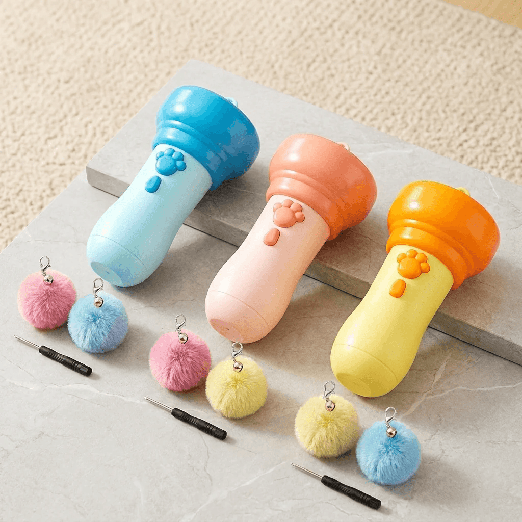 Electric Cat Teaser Toy - Auto Wand with Plush Ball for Indoor Cats