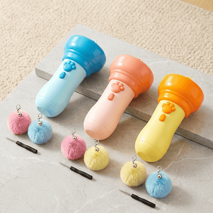 Electric Cat Teaser Toy - Auto Wand with Plush Ball for Indoor Cats