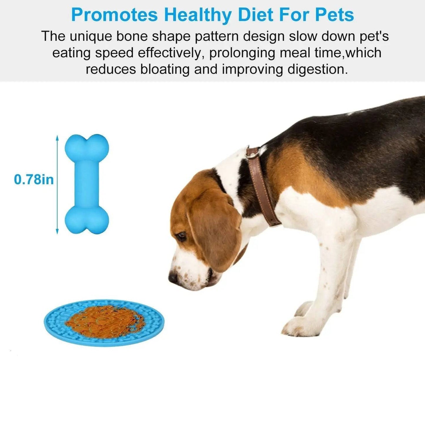Blue 2-piece Noblias lick mats with suction cups, designed as slow feeders for dogs and cats to promote dental health and engagement.