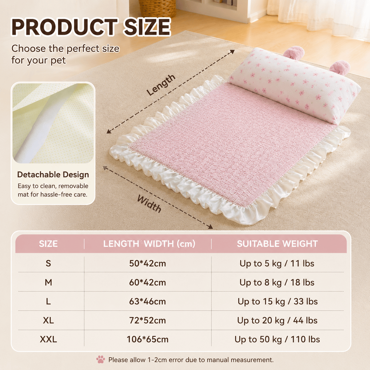 Blue cooling rabbit ear pet mat by Noblias, featuring soft fabric and rabbit ear design for comfortable pet cooling.