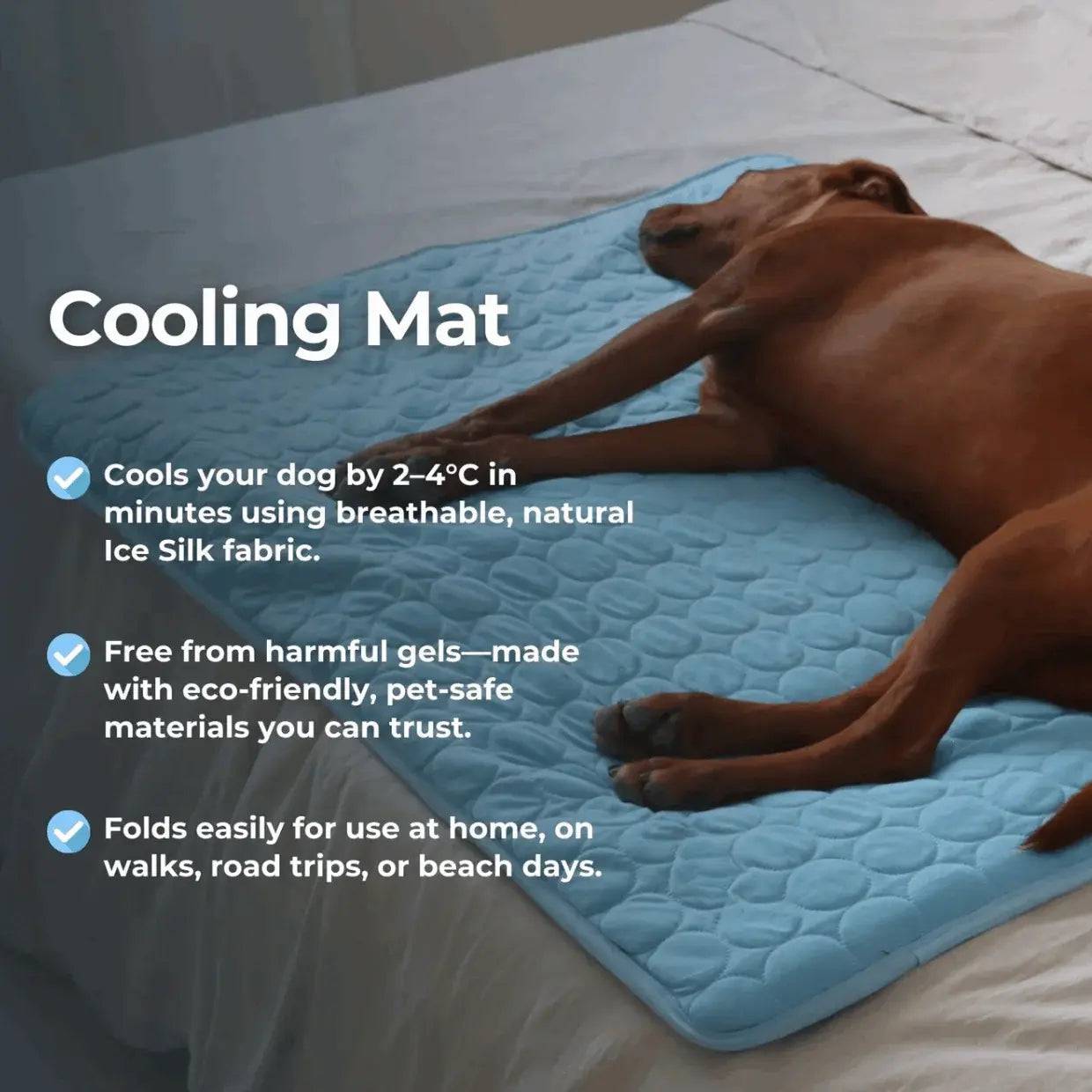 Blue Noblias cooling mat for dogs and cats, small size, designed to keep pets comfortable and cool.