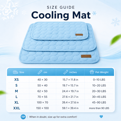Blue Noblias cooling mat for small dogs and cats, plush surface designed to keep pets cool and comfortable.