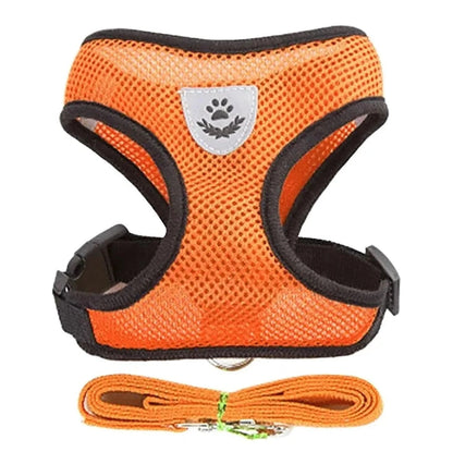 Noblias escape-proof cat harness and leash set in rose red, adjustable breathable vest for secure outdoor walks.