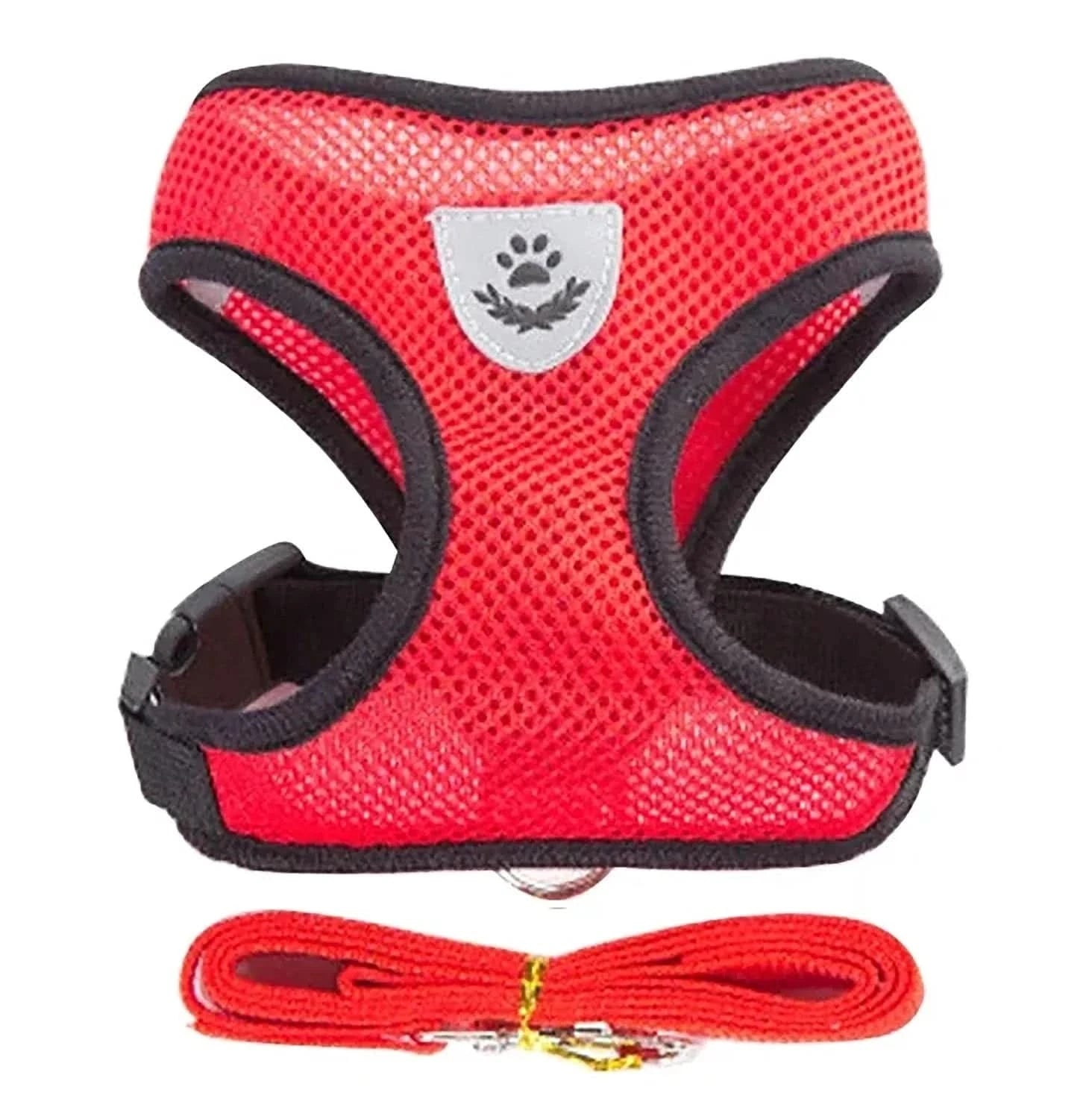 Noblias escape-proof cat harness and leash set in rose red, breathable adjustable vest for secure outdoor walks.