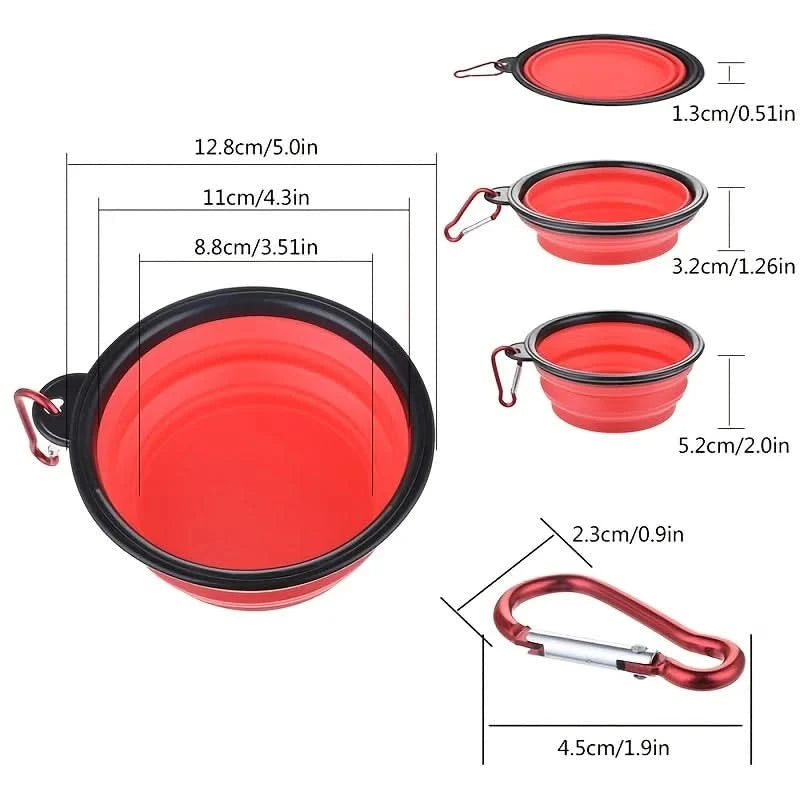 Size chart for the Noblias collapsible silicone travel bowl showing a 12.8 cm top, an 8.8 cm base and a folded height of 1.3 cm.