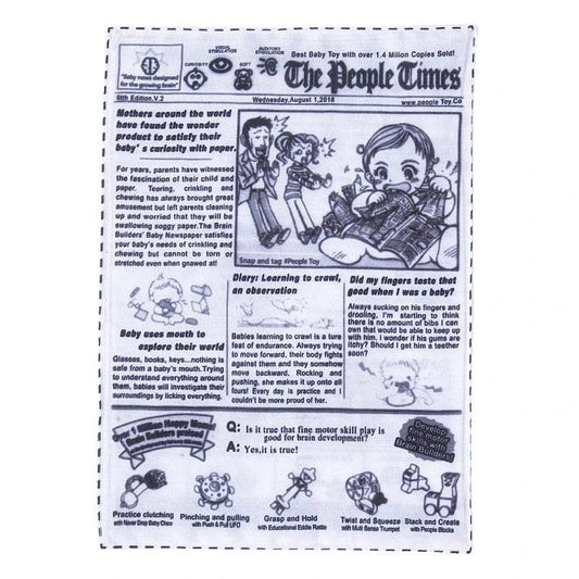 Noblias crinkle newspaper dog toy with crinkly paper texture, designed for playful dogs to chew and carry.
