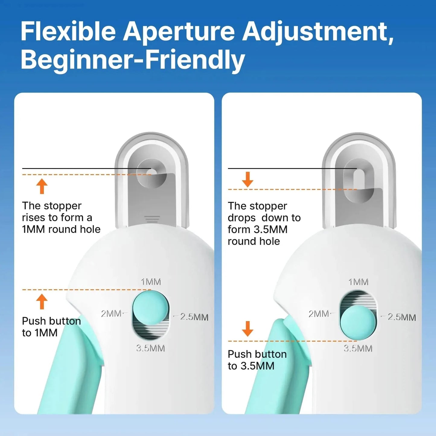 Noblias adjustable cat nail clipper with safety guard and built-in nail file for safe, easy feline nail trimming.