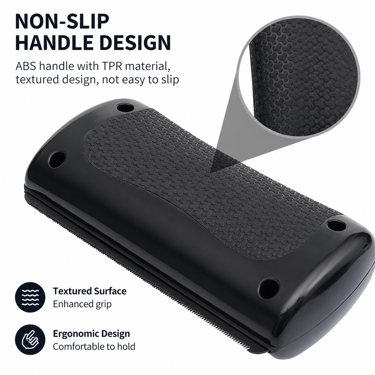 Noblias deshedding brush for dogs and cats with ergonomic handle removing loose fur and reducing shedding.