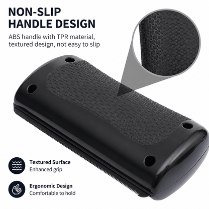 Noblias deshedding brush for dogs and cats with ergonomic handle removing loose fur and reducing shedding.
