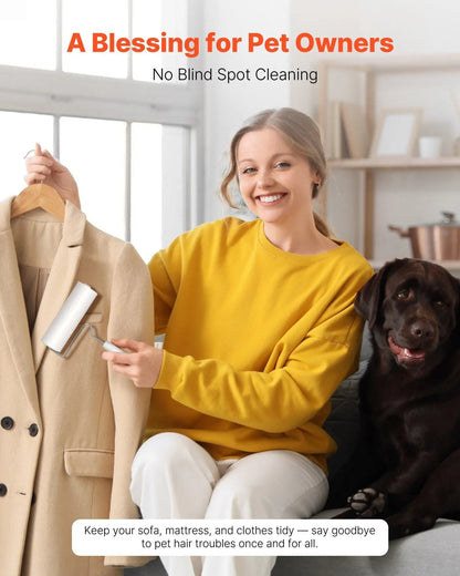 Noblias Pet Hair Lint Roller 3-pack with sticky sheets for removing pet hair from furniture and clothing.