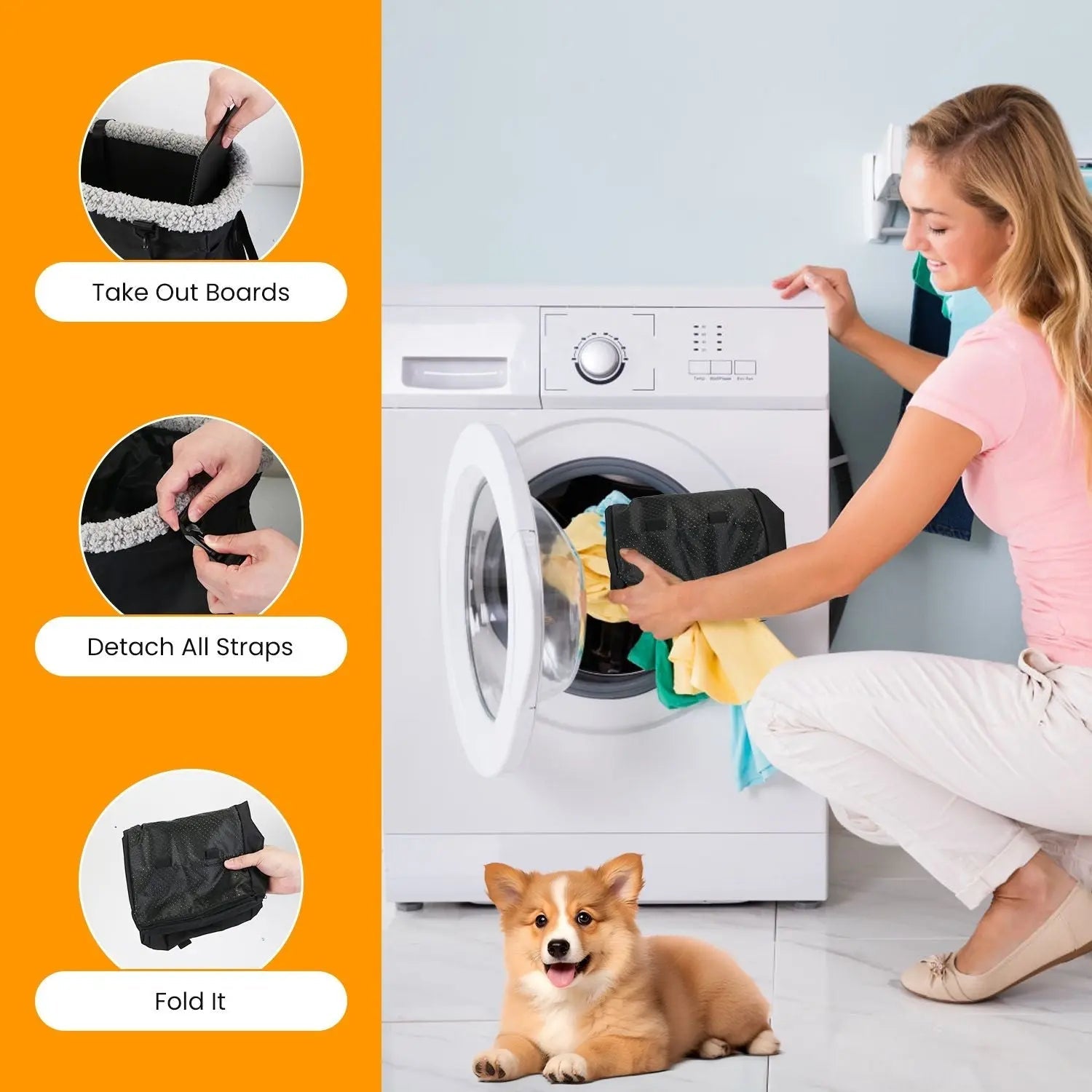 Small Noblias pet car seat, cozy console booster for dogs and cats, with cushioned interior and secure harness attachment.