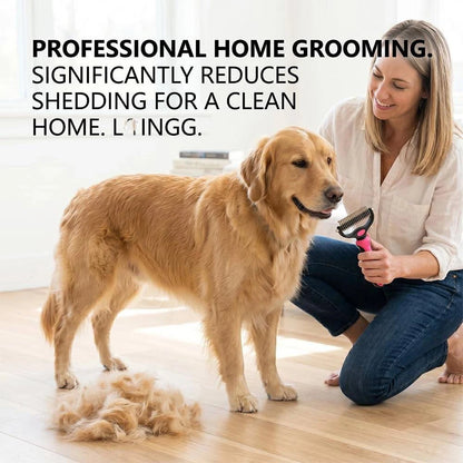 Blue Noblias double-sided dematting comb for dogs and cats, designed for gentle deshedding and detangling fur.