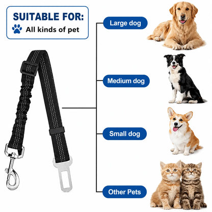 Suitable for panel showing the seat belt used with large, medium and small dogs as well as cats