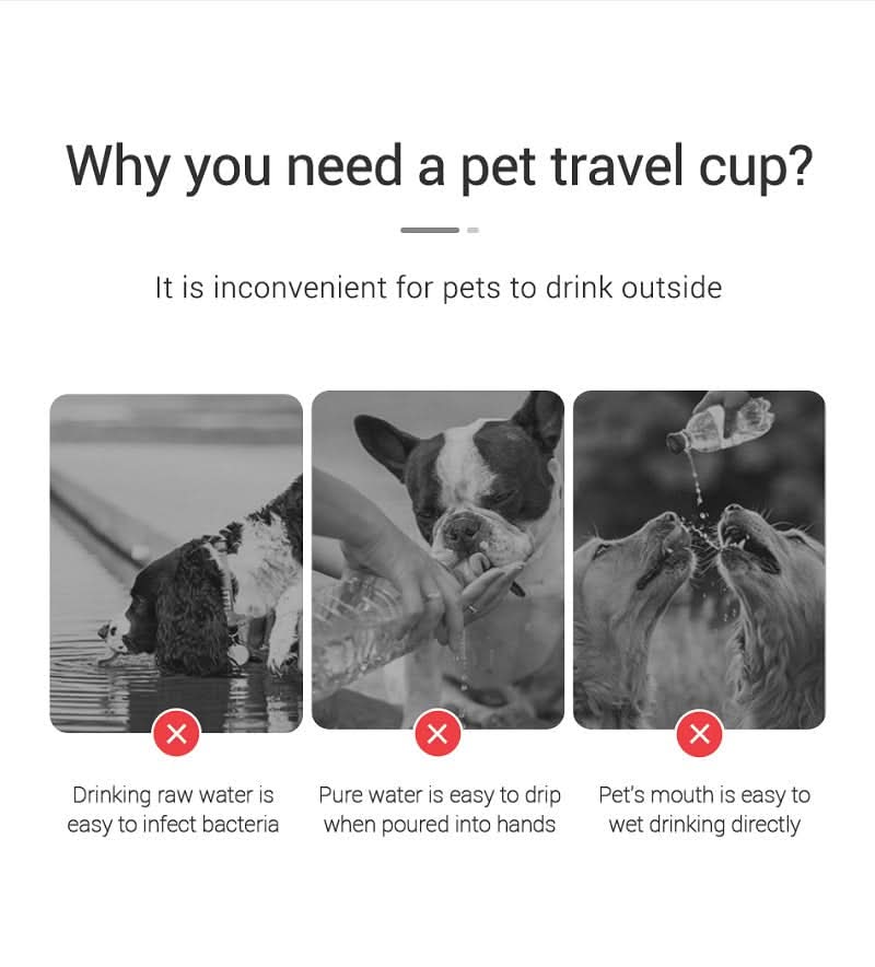 Black Noblias portable dog water bottle with built-in bowl, 550ml capacity, for easy hydration during walks and outdoor activities.
