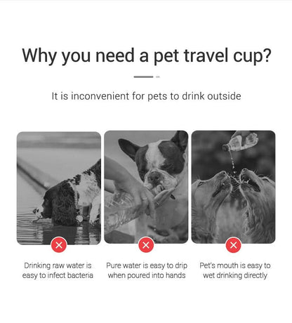 Black Noblias portable dog water bottle with built-in bowl, 550ml capacity, for easy hydration during walks and outdoor activities.