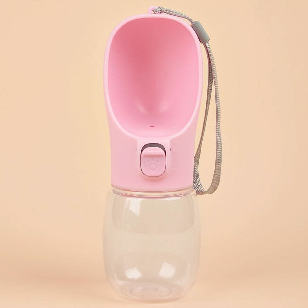 Black Noblias portable dog water bottle with 550ml capacity and built-in bowl for easy hydration during walks.