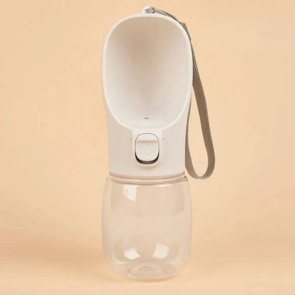 Black Noblias portable dog water bottle with built-in bowl, 550ml capacity, designed for easy hydration on outdoor walks.