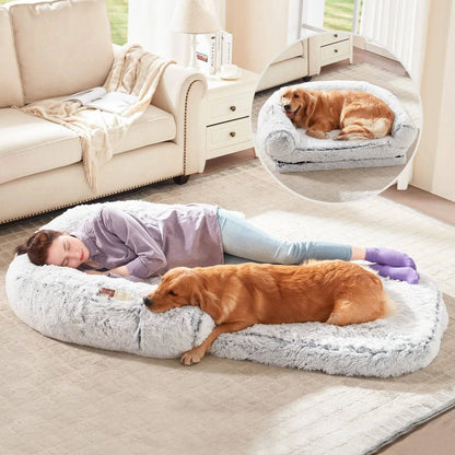 Noblias giant dog bed for humans featuring plush, orthopedic cushions and a supportive, cozy lounging surface for ultimate comfort.