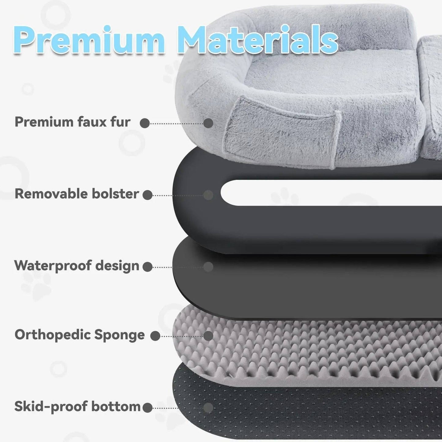 Noblias giant dog bed for humans, plush orthopedic lounger with soft cushioning for comfortable relaxation and rest.
