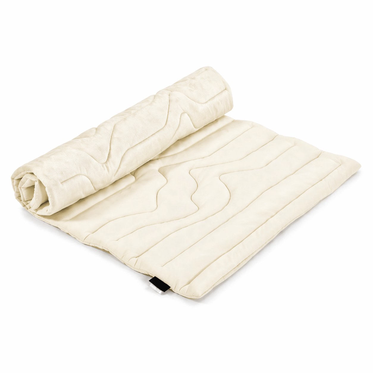 Gray Noblias dual-side cooling dog mat showing a plush surface and cooling gel layer for pet comfort.