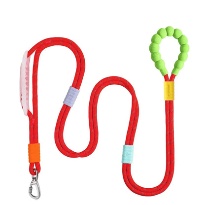 Noblias hands-free dog leash attached to an adjustable waist belt, ideal for walking, jogging, and hiking with your pet.