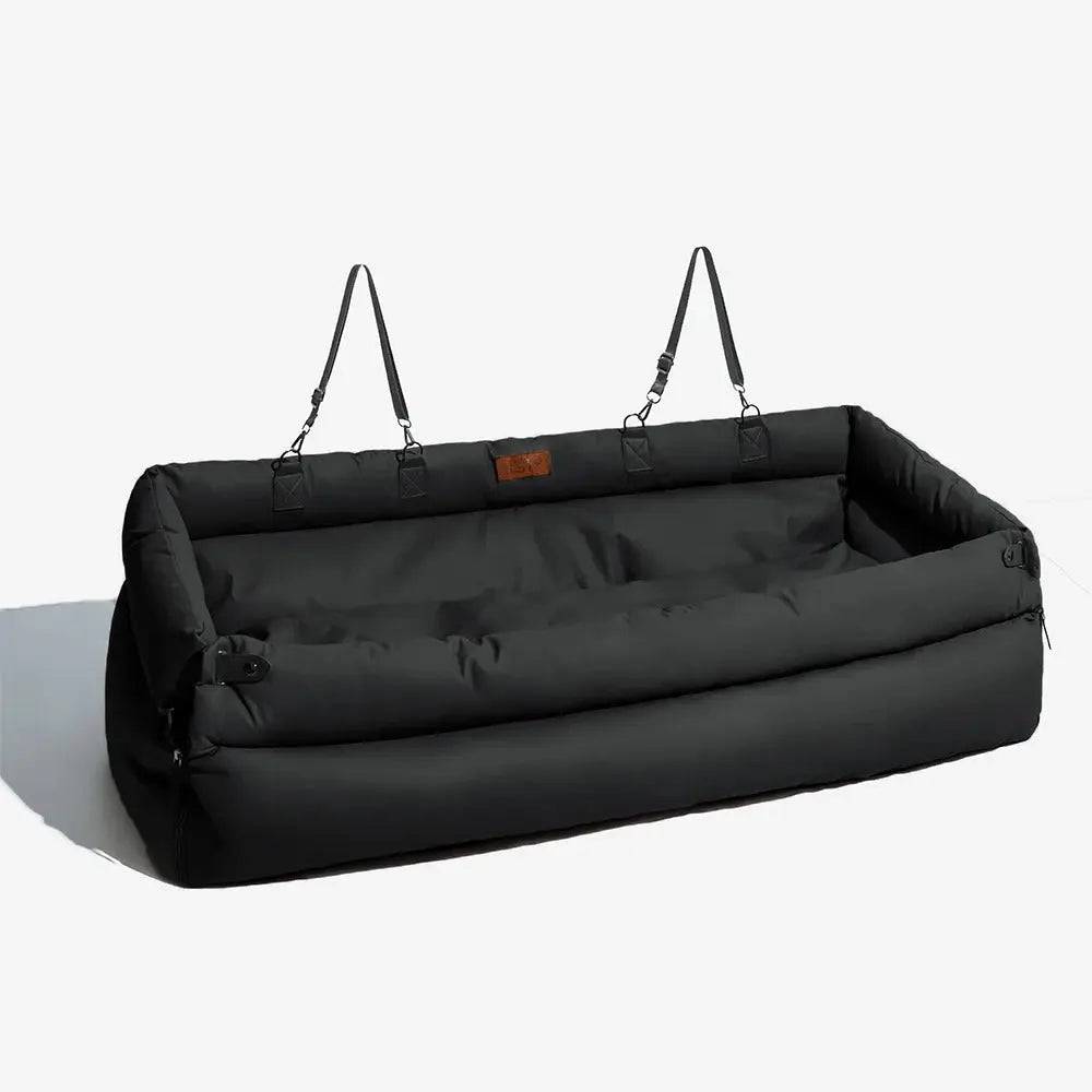 The Noblias large dog car seat bed in black, shown on its own against a plain background.