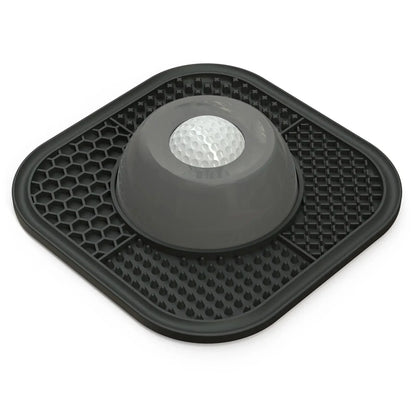 Black Noblias lick mat slow feeder dog bowl with the rolling ball on top of the dome.