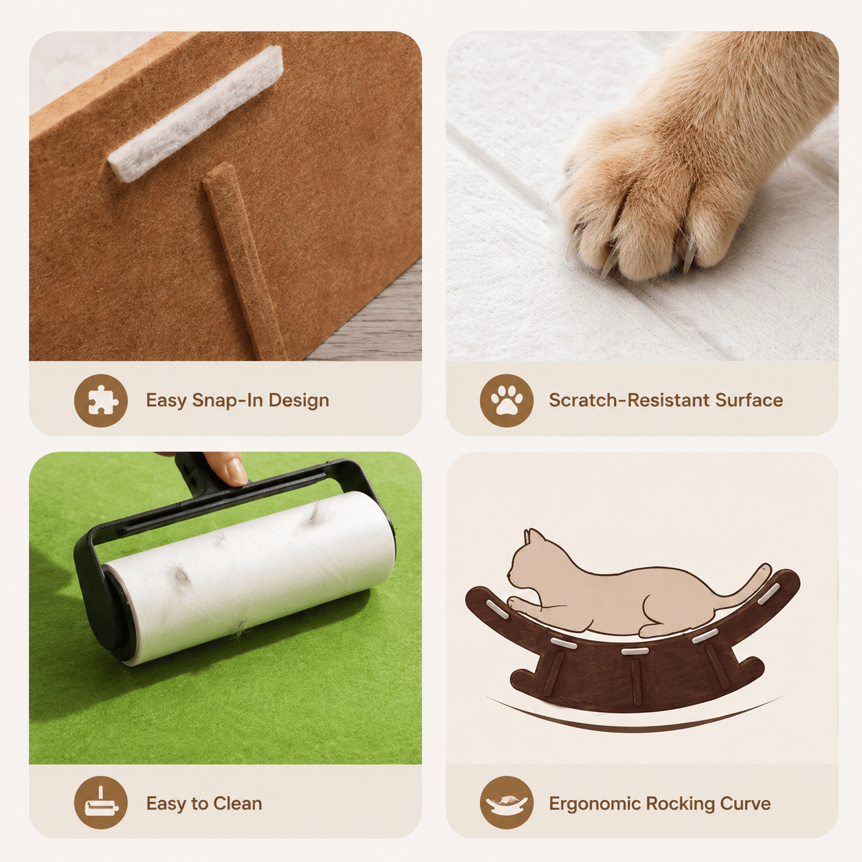 Green Noblias premium cat rocking bed and scratching lounge with cozy perch and textured scratching surface for cats.