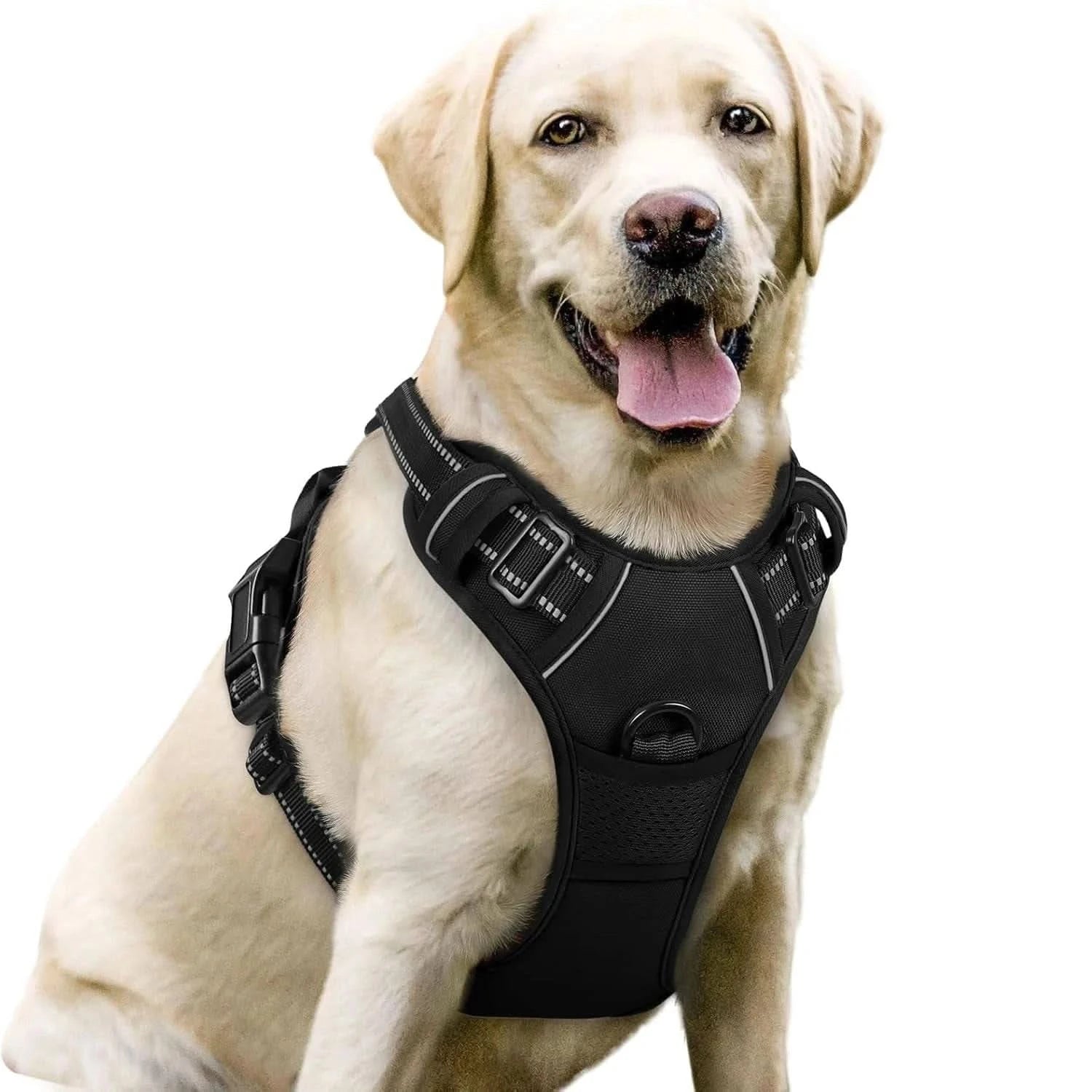 No Pull Dog Harness with Front Clip Adjustable Reflective Vest Harness with Handle