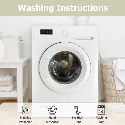 Washing instructions for the orthopedic dog bed cover: machine washable, hand washable, no high heat and machine dry.