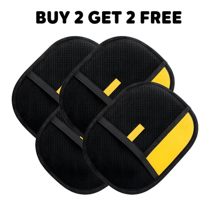 Four black Noblias pet hair remover gloves shown together as the buy two get two free pack.