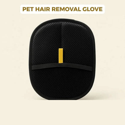 Black Noblias pet hair remover glove shown from the front with its deep clean mesh face.