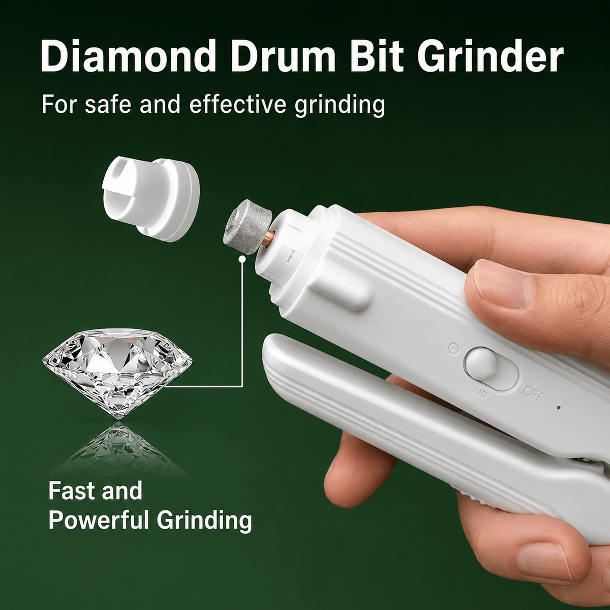 The detachable diamond drum bit grinder head of the Noblias 2-in-1 pet nail clippers and grinder.
