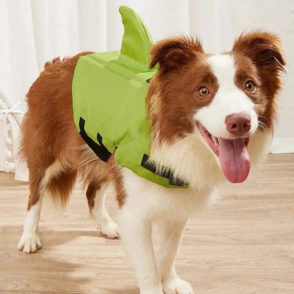 Blue Noblias dog swim vest with shark design, small size, for safe swimming and water safety for pets.